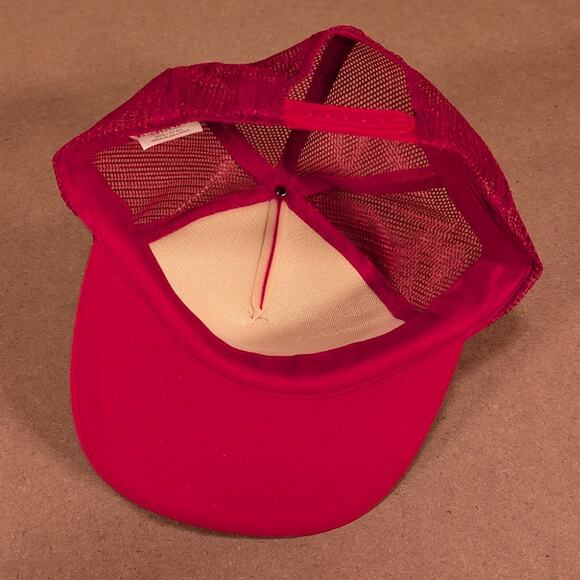 Vintage 90s Haddix Lumber Hat Red Mesh Snapback Trucker Cap Mad Hatter Sri Lanka - Picture 4 of 8